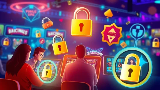 An image depicting the concept of trygge norske casino with symbols of security and player enjoyment in online gaming